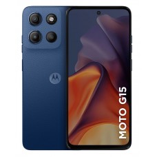 Oferta Relâmpago Celular Motorola Moto G15 Azul Escuro 128GB, 4GB RAM+8GB Ram Boost e Camera 50MP com AI e Night Vision, 5.200mAh,NFC, Tela FHD+ 6.7"
